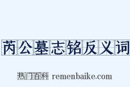 芮公墓志铭反义词是什么意思的图片